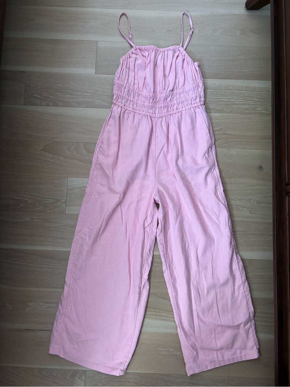 Old Navy Light Pink Smocked Waist Wide-Leg Jumpsuit